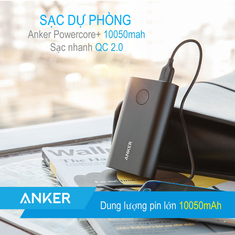 Sạc dự phòng Anker PowerCore + 10050 mAh Quick Charge 2.0