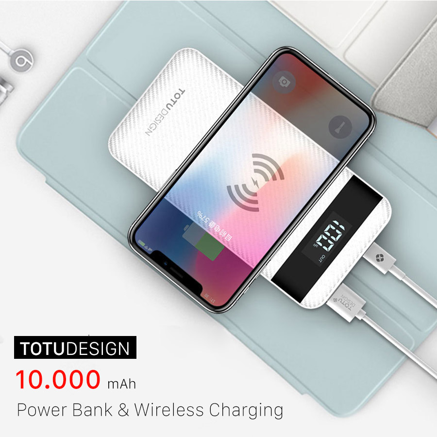 Mua Sạc dự phòng kiêm không dây Totu 10000mah Hôm Nay